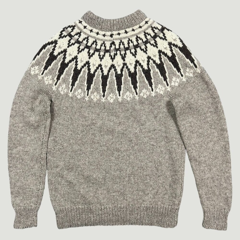 Vintage Handknit Wool Faire Isle Nordic Sweater - Adult Size Small